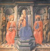 Fra Filippo Lippi Madonna and Child Enthroned with Sts Francis,Damian,Cosmas and Anthony of Padua oil painting artist